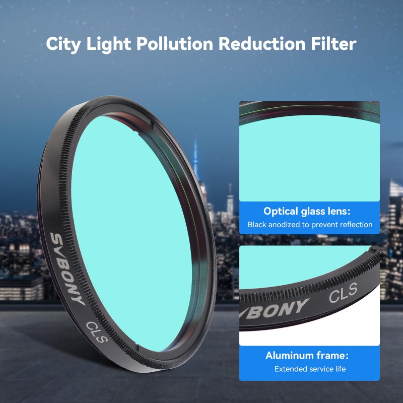 SVBONY Telescope Filter 2" CLS Broadband Filter, Reduce City Light Pollution Suitable for Deep Sky Visual Astronomical Photography - Image 5